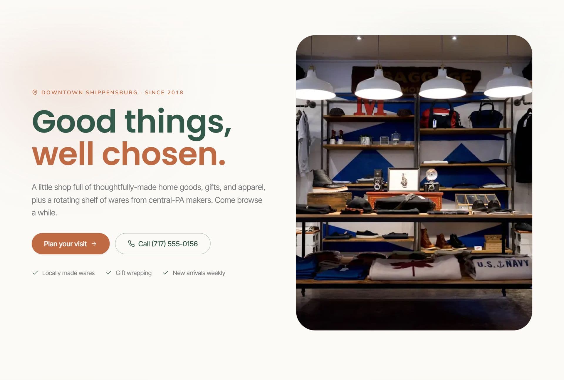 Juniper Mercantile website built by Tuscarora Web