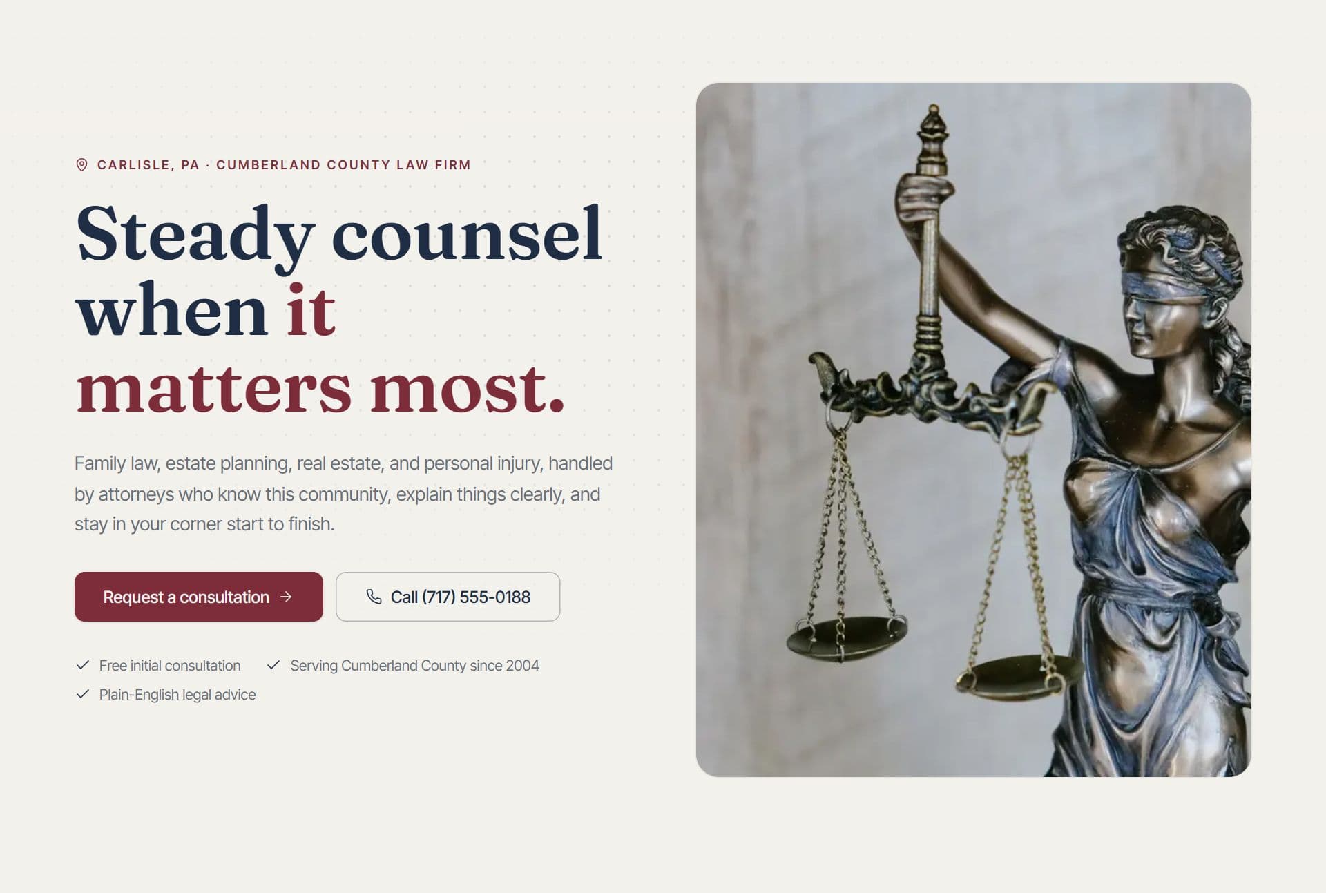 Harlan & Reese Law website built by Tuscarora Web