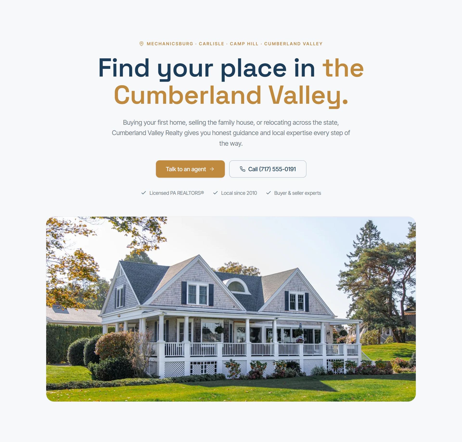 Cumberland Valley Realty website built by Tuscarora Web